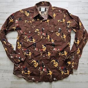 Vintage RUSTLER by WRANGLER Boys Size XL RODEO WESTERN PEARL SNAP Long Sleeve